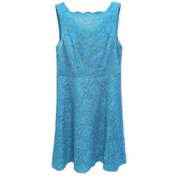 Calvin Klein blue lace a line dress size 10 - Picture 1 of 3